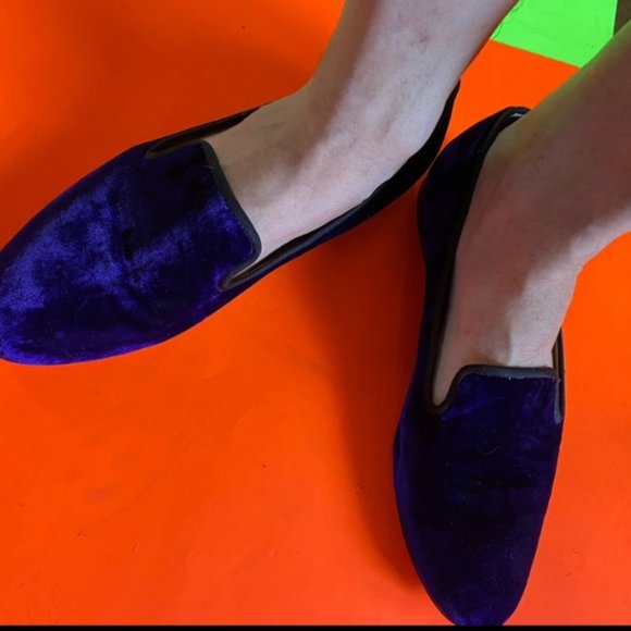COLE HAAN PURPLE VELVET LOAFERS